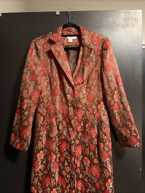 Coldwater Creek Floral Trench Coat